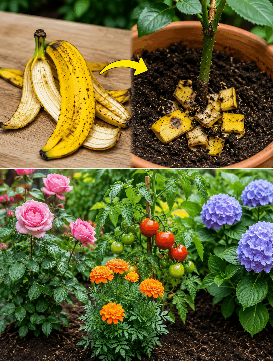 Las cáscaras de plátano pueden transformar tu jardín