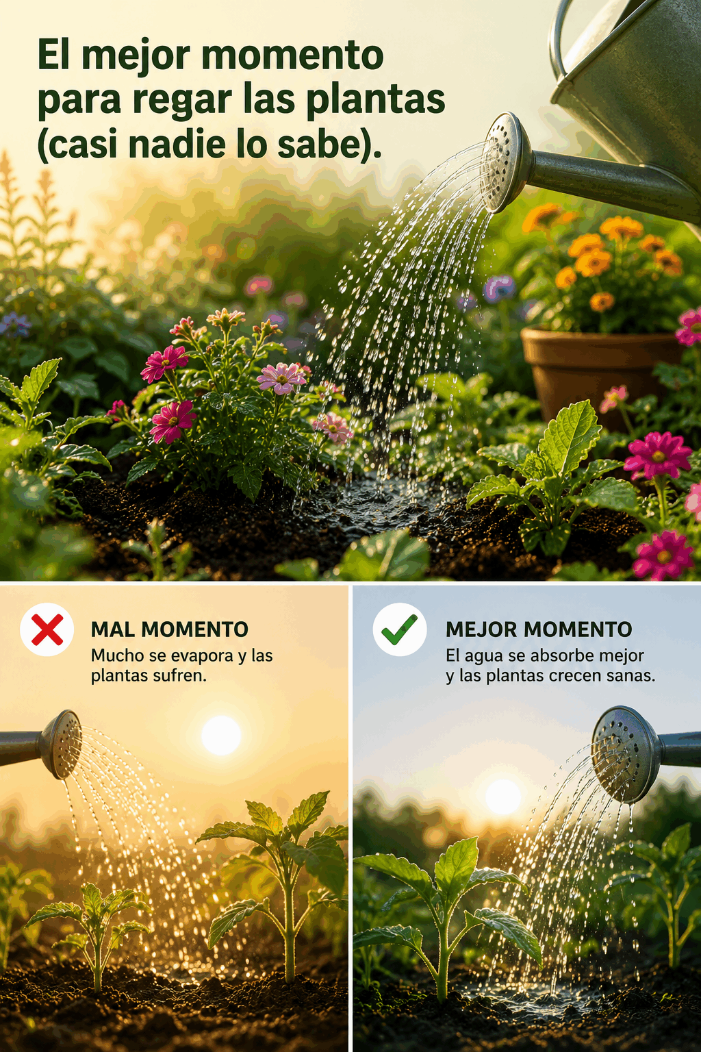 El mejor momento para regar las plantas (casi nadie lo sabe)