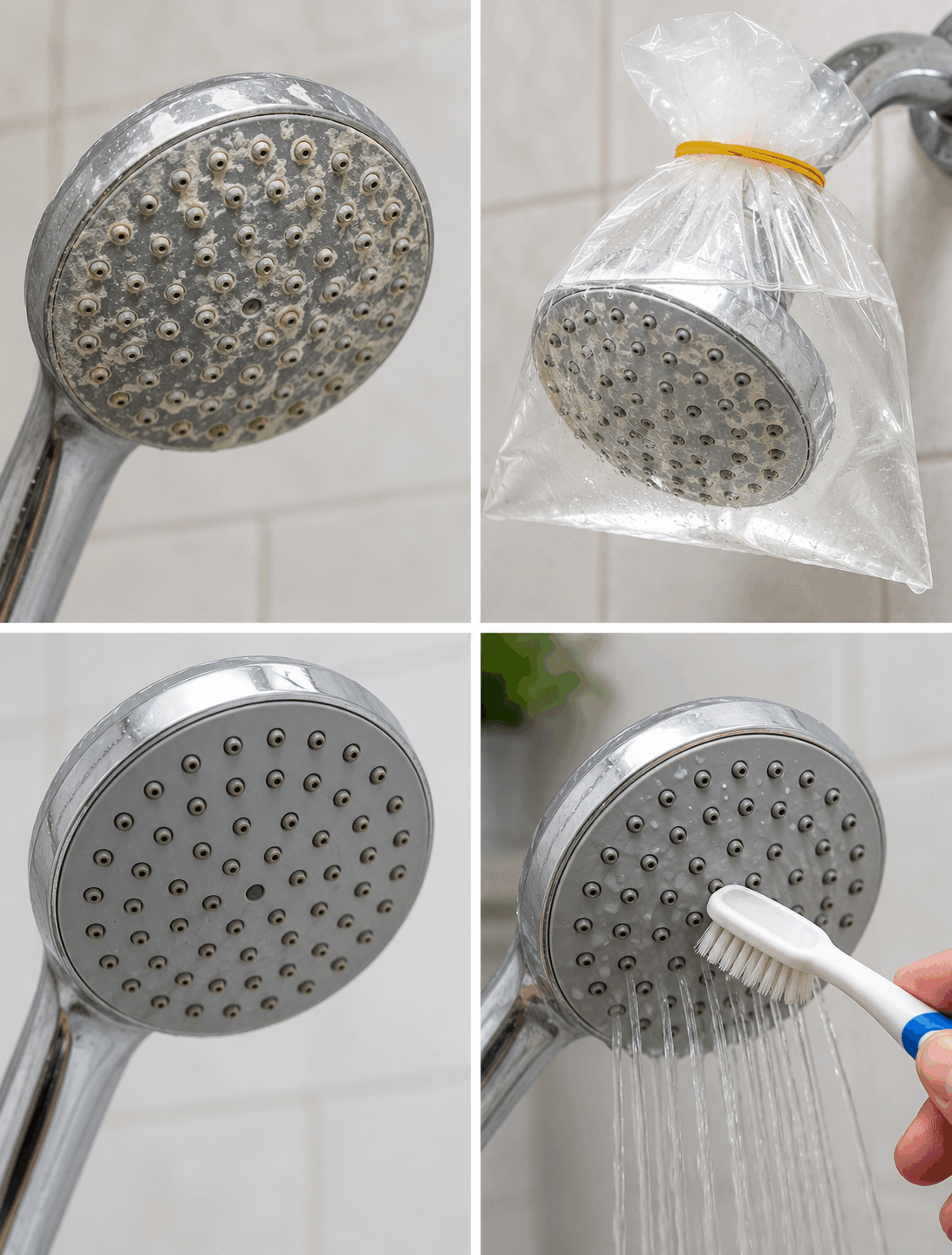 Solo unas gotas bastan para eliminar la cal del cabezal de la ducha