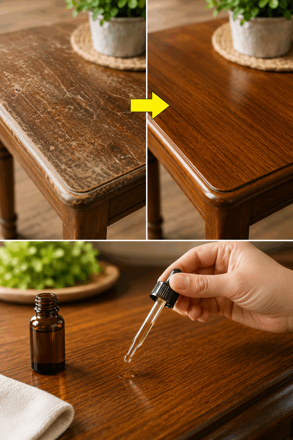 Con unas pocas gotas, la madera vuelve a lucir como nueva