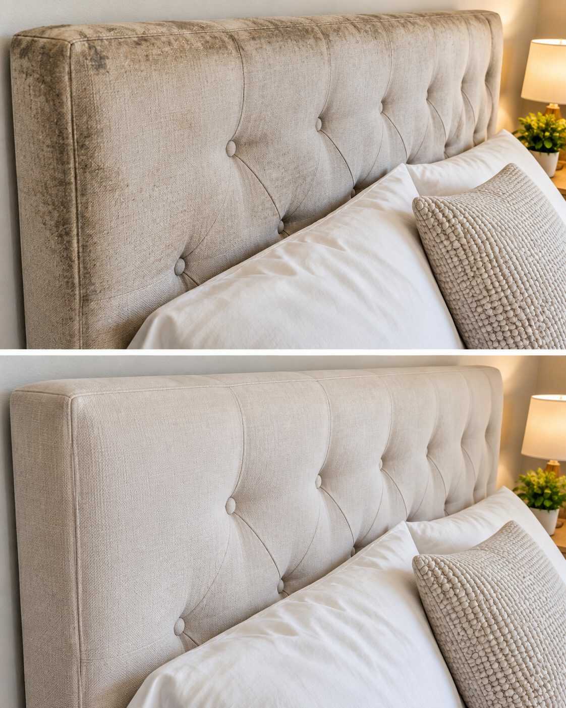 Cómo dejar impecable una cabecera de cama tapizada cuando el polvo oscurece sus bordes