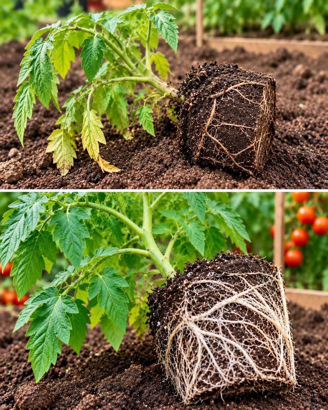 Cómo hacer que una planta de tomates desarrolle raíces más fuertes después del trasplante