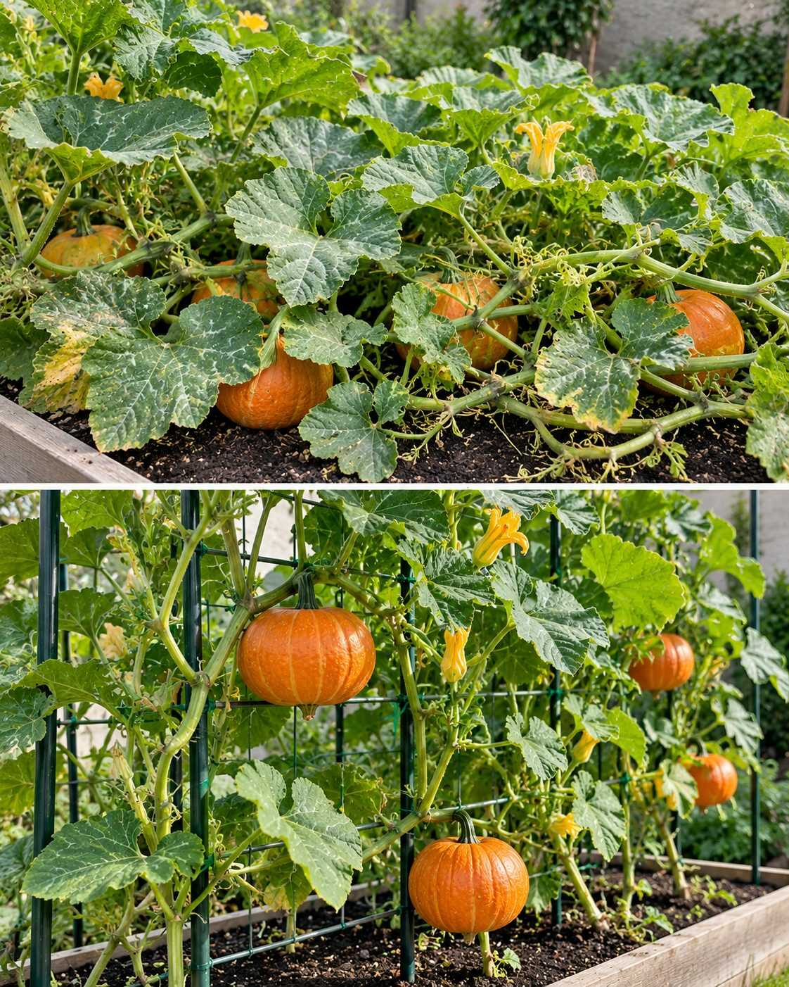 Cómo conseguir que una planta de calabaza crezca de forma más ordenada sin que sus frutos queden escondidos