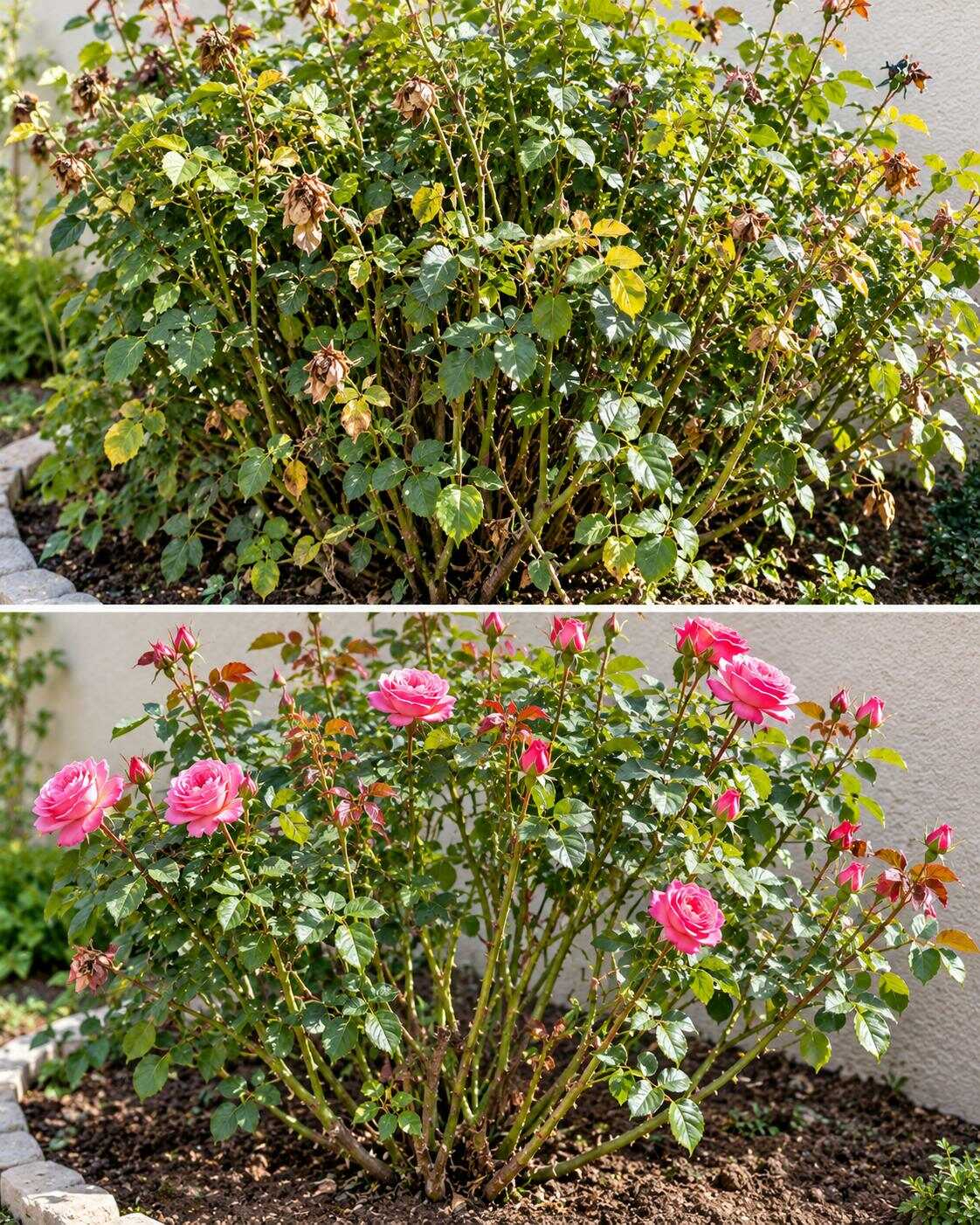 Cómo conseguir que un rosal demasiado denso vuelva a crecer aireado y produzca nuevos capullos