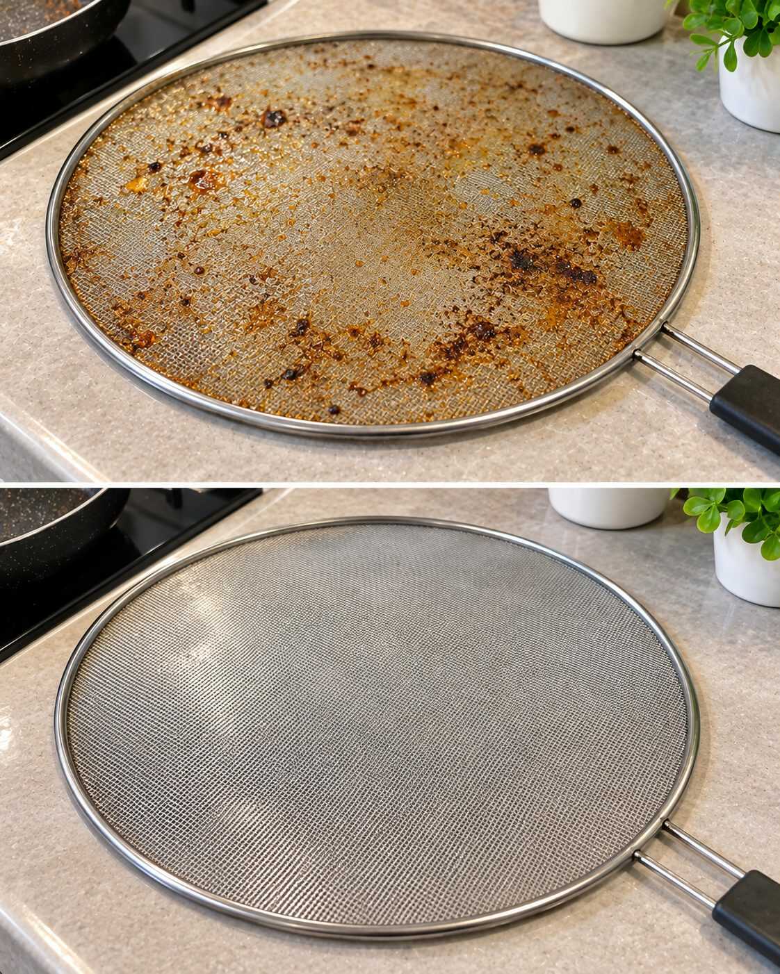 Cómo limpiar una tapa antisalpicaduras cuando sus pequeños orificios están cubiertos de grasa