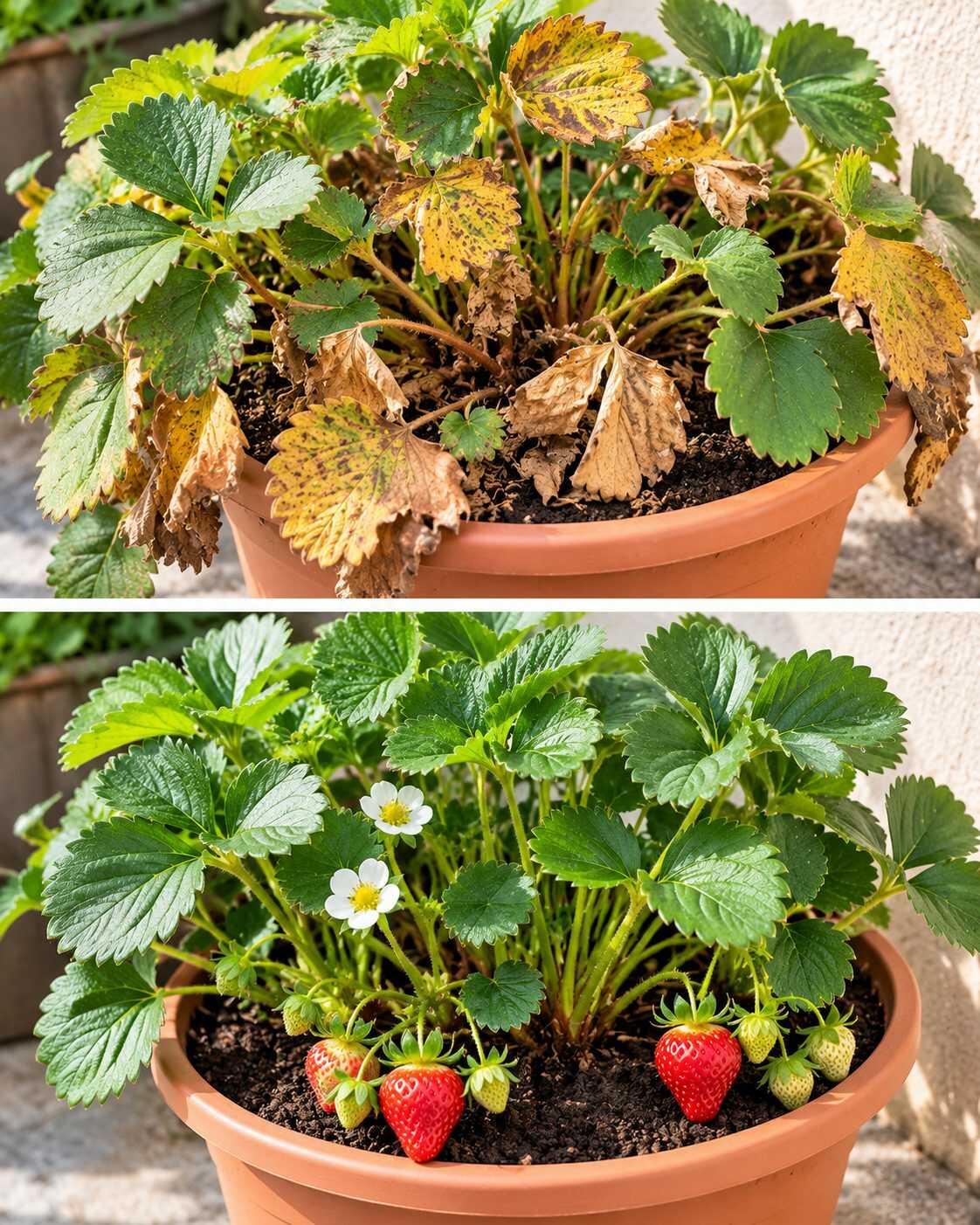 Cómo conseguir que una planta de fresas aproveche mejor sus fuerzas retirando las hojas viejas y dañadas