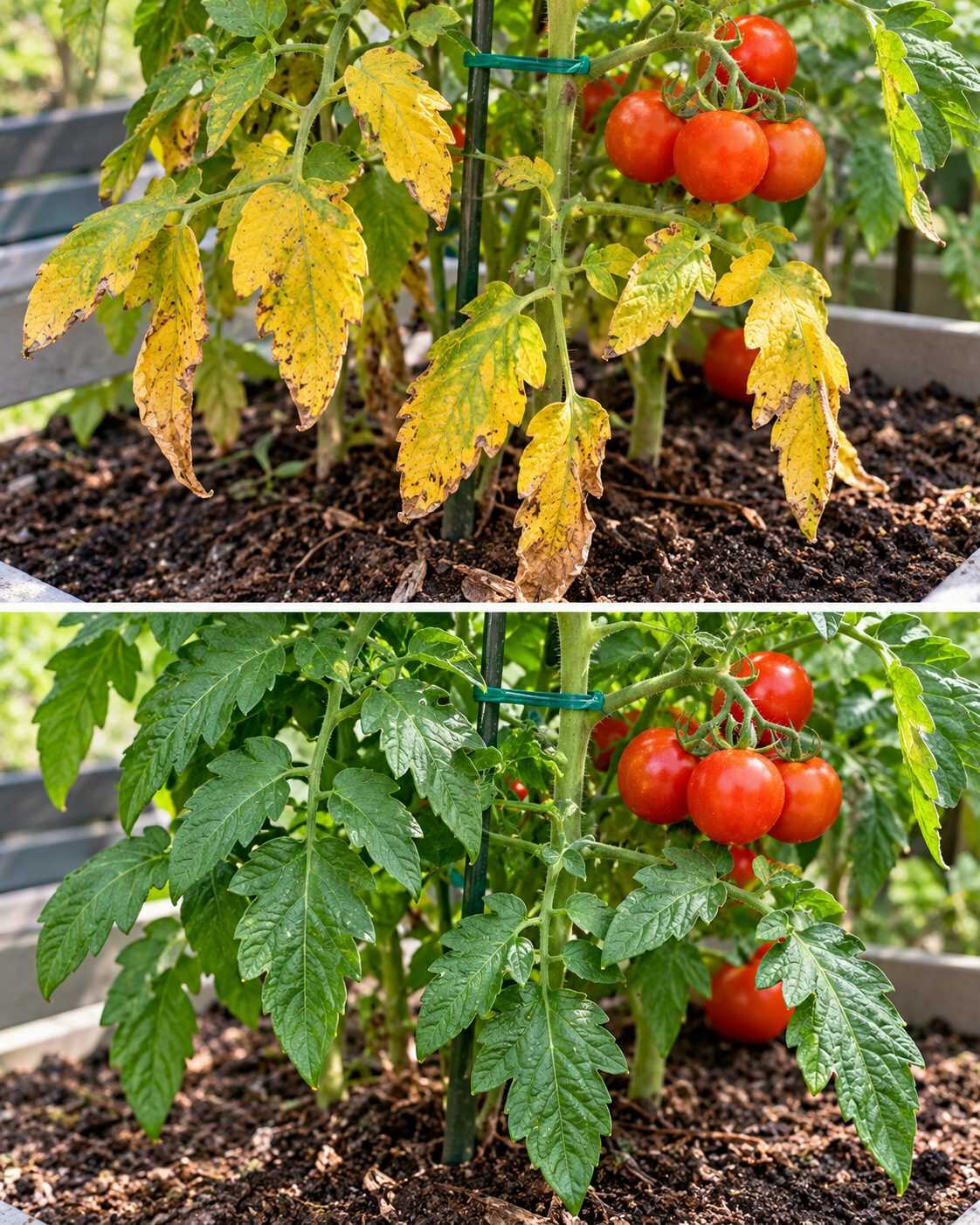 El truco para recuperar una planta de tomate cuando las hojas inferiores empiezan a ponerse amarillas