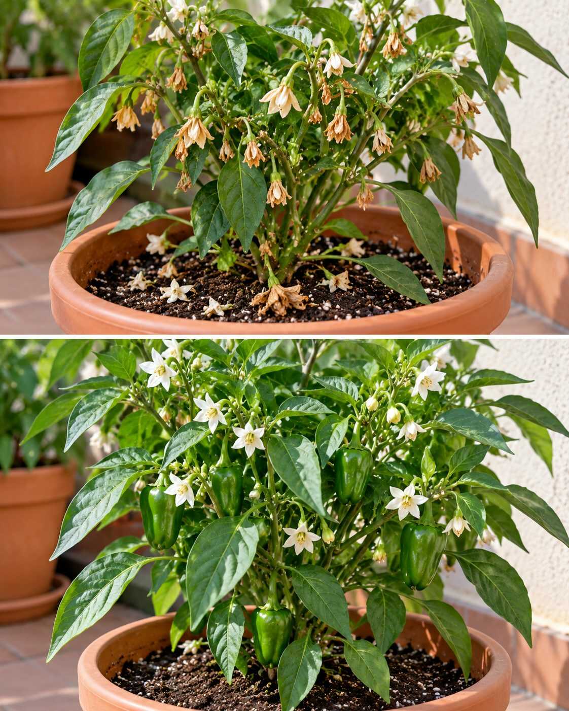 Cómo recuperar una planta de pimientos cuando las hojas están verdes pero las flores empiezan a caer