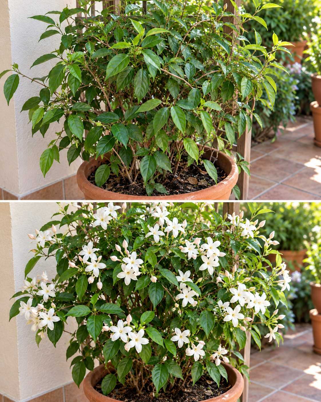 El método para recuperar un jazmín cuando sus ramas están verdes pero ha dejado de producir flores