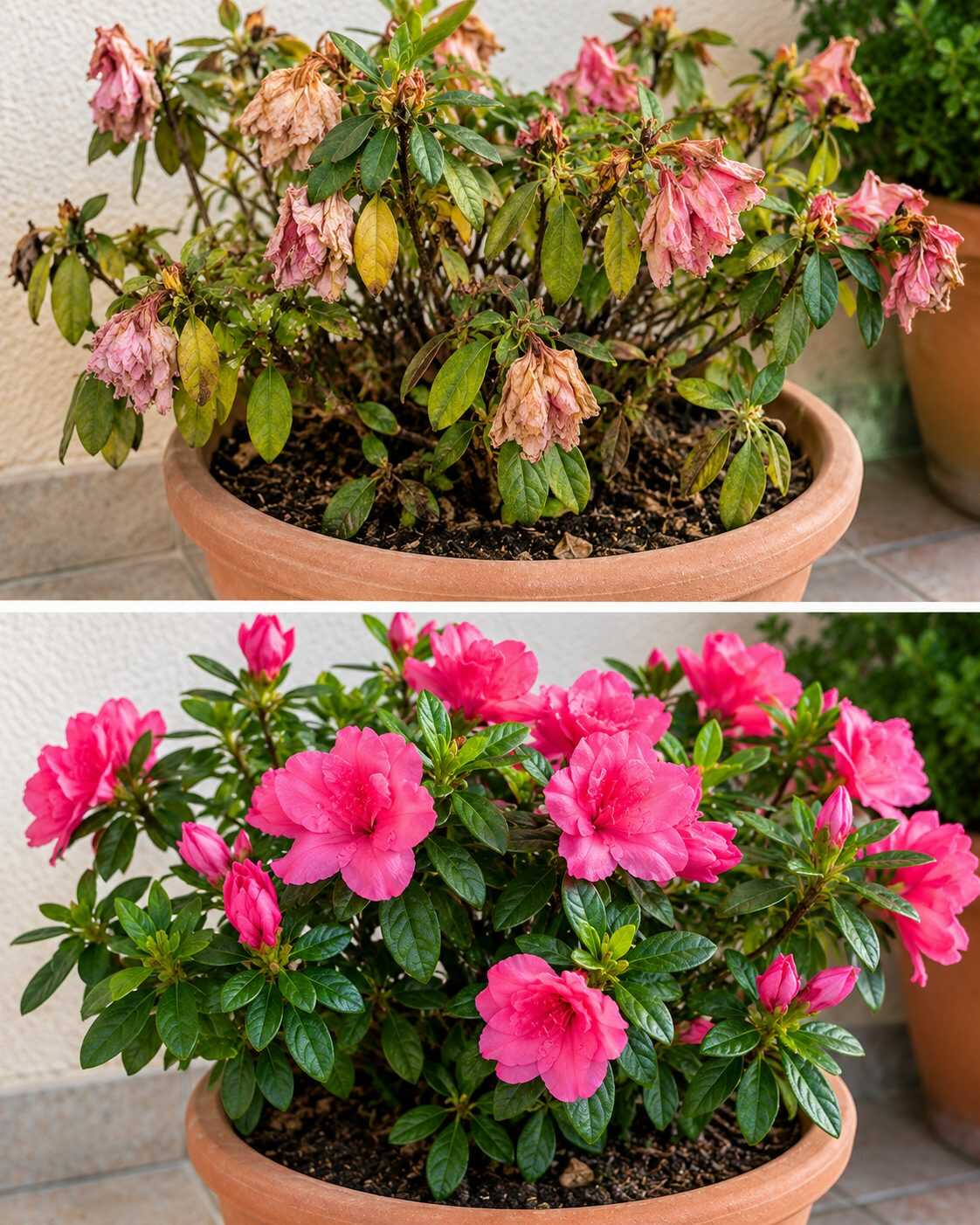Cómo recuperar una azalea cuando las flores se marchitan y las hojas empiezan a perder fuerza