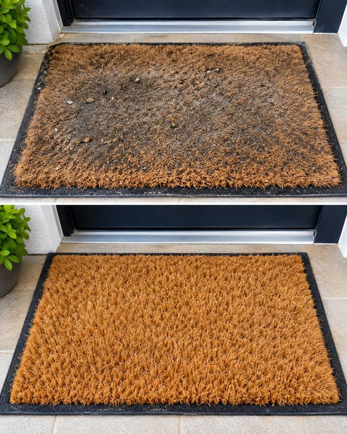 El truco para recuperar una alfombrilla de entrada cuando las fibras quedan aplastadas y sucias