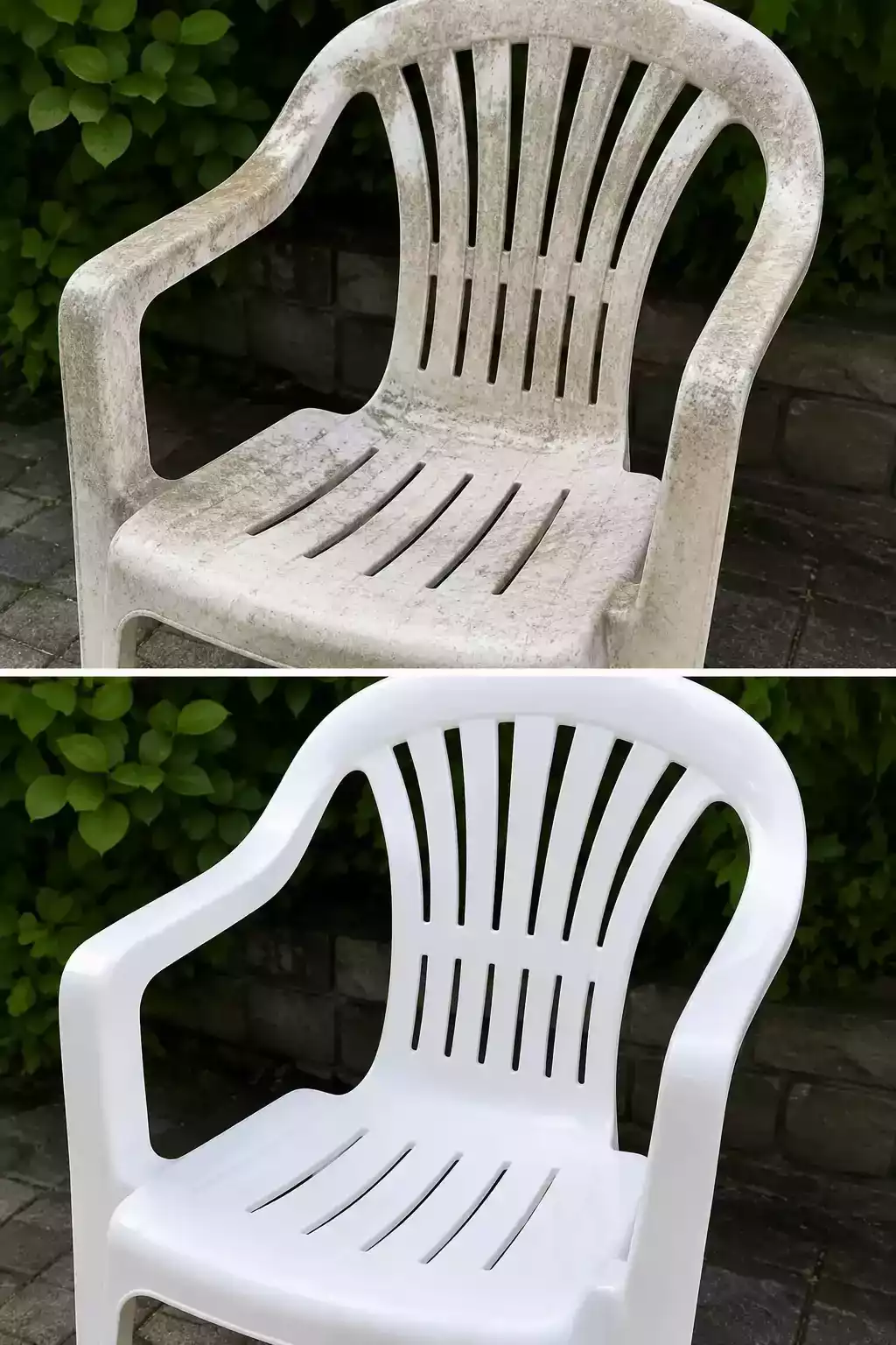 Cómo recuperar una silla de plástico blanca muy sucia y devolverle un aspecto limpio